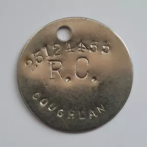 British military dog ID tag - 23124455 Coughlan RC - Army - Royal Navy - UK - Picture 1 of 3
