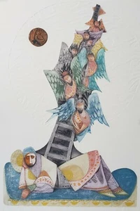 Signed Ebgi Ltd. Ed 95/150 - Jacob's Dream Of A Ladder - Embossed Lithograph Art - Picture 1 of 10
