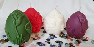 LARGE EASTER EGG SHAPE CANDLE/ TULIP/ROSE FLOWER/GIFT IDEA/SOY WAX HANDMADE - Picture 1 of 13