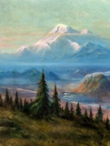 Puyallup River Valley and Mount Rainier by Albert Bierstadt + Free Shipping