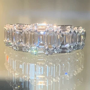 Wunderschöner Silber Pld Zirkon Ring Frauen Schmuck Hochzeit Geschenk Gr. 6-10* - Bild 1 von 3