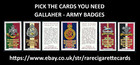 GALLAHER - ARMY BADGES - PICK THE CARDS YOU NEED