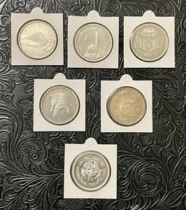 EGYPT, 1981 / 1986 SILVER 6 X 5 POUNDS LOT. ALL DIFFERENT. PROOF. RARE. - Picture 1 of 2