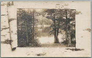 WINSTED CT LAGO HISHLAND VERA FOTO CARTOLINA ANTICA RPPC - Foto 1 di 2