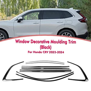 10pcs Titanium Black Window Strip Moulding Seal Belt Trims For Honda CRV 23-25 - Picture 1 of 22