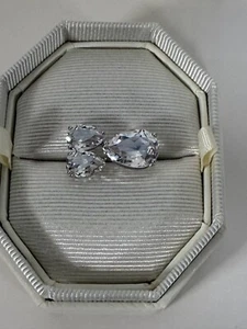 Swarovski Kristall Millenia Ring Birnenschliff rhodiniert Größe 7 - Bild 1 von 7