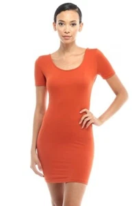New Women's Short Sleeve Summer Dress Scoop Neck Bodycon Mini Skirt BD1695 - Picture 1 of 5
