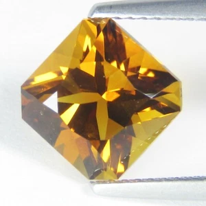 3.45Cts Ravishing Natural Citrine 9mm Square Barion Cut Brazil Gemstone REF VDO - Picture 1 of 3