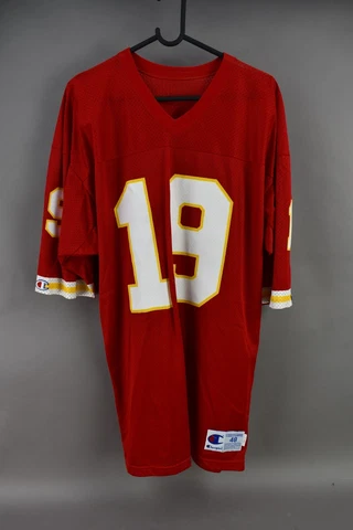 Vtg Champion Kansas City Chiefs Joe Montana #19 Red Mesh Jersey Sz 48 Cover
