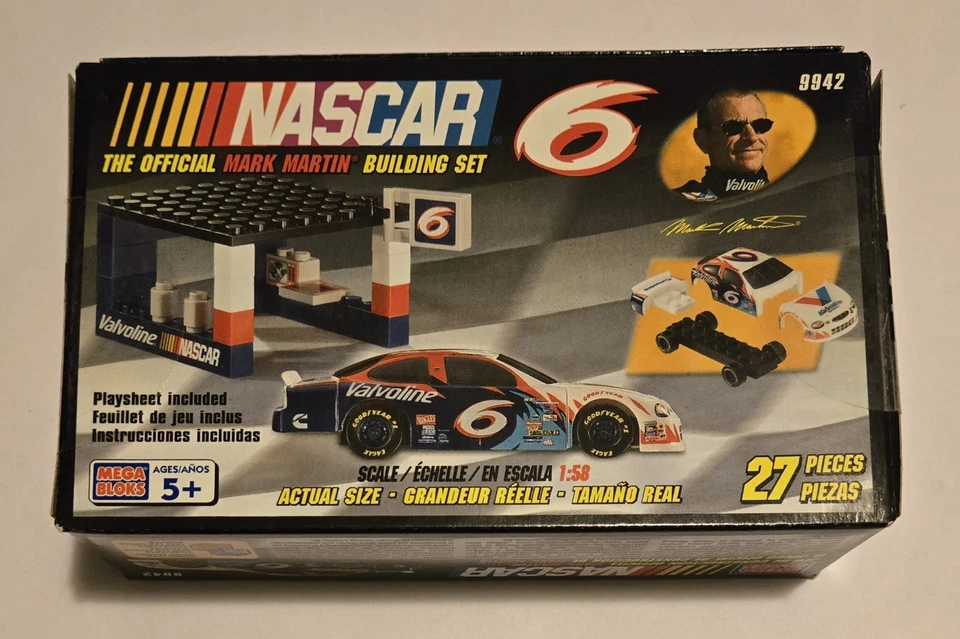 MEGA BLOKS NASCAR MARK MARTIN RACE CAR SET- Scale 1:16 -New with Seal Box. #9956 - Image 1 of 4