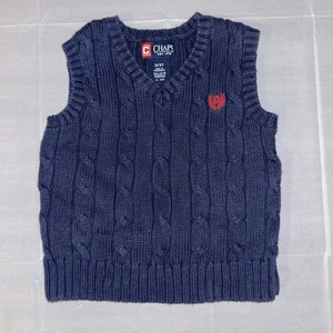 Chaps Boys Blue Sweater Vest 3T Christmas Holidays Church - Picture 1 of 6