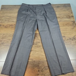 Mantoni Dress Pants Men’s 40x30 Gray Super 140s Wool Pleated Says Size 50/44 - Picture 1 of 6