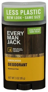 Every Man Jack 91300 Deodorant, Sandalwood, 3 Oz. - Picture 1 of 9