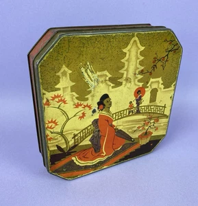 Vintage Macfarlane Lang Vintage c1930s Biscuit Tin Oriental Scene Lady & Parasol - Picture 1 of 6