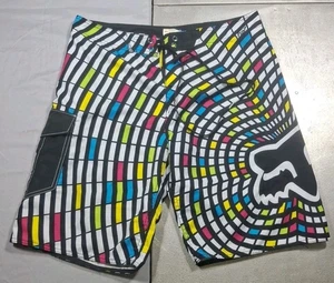 Fox Racing Boardshorts Herren 38 bunt geometrisch Cargotasche Kordelzug 9" - Bild 1 von 10