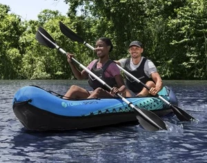 Tobin Sports Wavebreak 10ft 2 Person Inflatable Kayak Set inc Pump Gear, Paddles - Picture 1 of 6