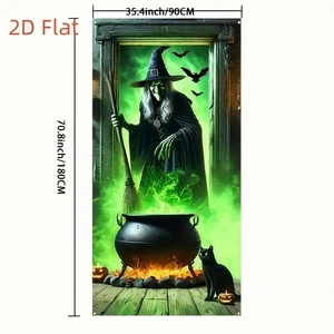 Cortina Puerta Entrada Bruja 70.8"/180 cm x 35.4"/90 cm Decoración Halloween - Imagen 1 de 1