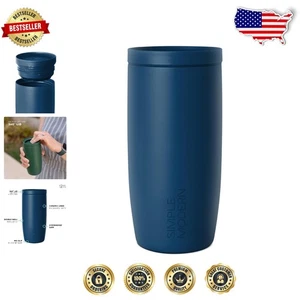 Elegante vaso de viaje aislado de 16 oz - Taza de café forrada de cerámica con tapa de 360 ° - Imagen 1 de 11