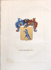1841 ARALDICA STEMMA FAMIGLIA LOVATI PADOVA - Imagen 1 de 1