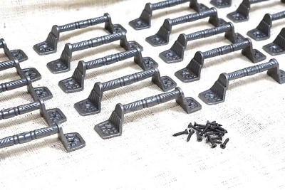 20 Cast Iron Handles Gate Pull Shed Door Handles Fancy Drawer Pulls Barn Iron - Image 1 of 4