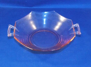 Vintage Heisey Pink Glass Octagon Cheese Plate Nut Dish With Handles 7" - Picture 1 of 3