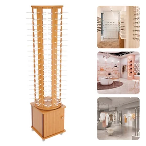 Wood Rack Display Frame Organizer Storage Stand for Glasses+Sunglasses w/ Wheels - Picture 1 of 23