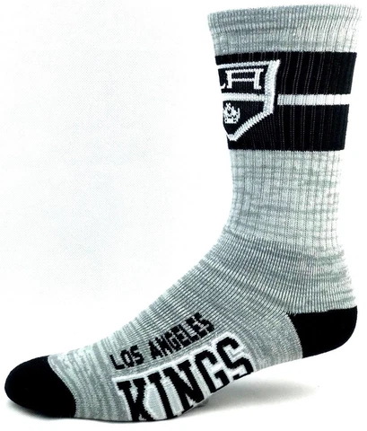 Los Angeles Kings Hockey Black & Gray RMC Deuce Band Crew Socks Cover