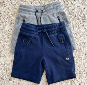 GapFit Kids Fit Tech Shorts boys XS (4-5), two pair, grey, blue - Picture 1 of 5