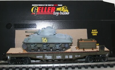 LIONEL MILITAR 38070 USAX COCHE PLANO PISO MADERA TANQUE SHERMAN CON CAJA DE REPRODUCCIÓN Foto 1 de 4