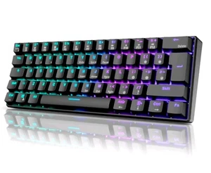 ROYAL KLUDGE RK61 Wireless Mechanical Keyboard 2.4Ghz/BT5.0/USB-C Black-Red RGB - Picture 1 of 9
