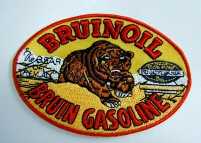 BRUINOIL- Bruin Gasoline Embroidered Iron-On Uniform-Jacket Patch 3.5" Oval - Image 1 of 2