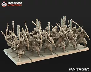 Unità arcieri samurai giapponesi x18 Kyoushuneko, Wargames guerriero feudale miniatura - Foto 1 di 1