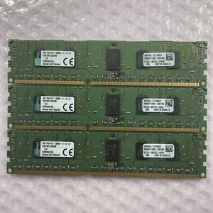 12GB (4GB X 3) Kingston KVR16R11S8/4HB 4GB 1Rx8 PC3-12800R CL11 Registered RAM - Picture 1 of 2
