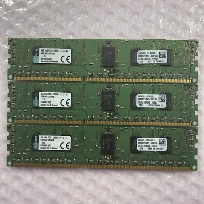 12GB (4GB X 3) Kingston KVR16R11S8/4HB 4GB 1Rx8  PC3-12800R CL11 Registered RAM - Image 1 of 2