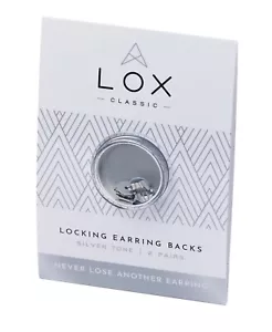 4 LOX Secure Clasp Earrings. Silver Color. Lifetime Warranty - Picture 1 of 20