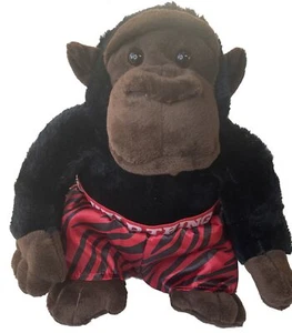 Calzoncillos boxer Dan Dee Valentine Gorilla de felpa negros con Wild Thing Tiger 10 pulgadas - Imagen 1 de 6