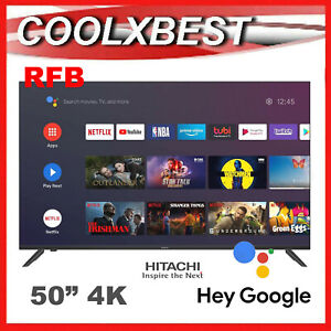 HITACHI 50" Inch QLED 4K ULTRA HD UHD DIGITAL SMART TV GOOGLE ANDROID NETFLIX