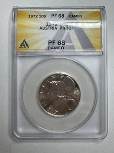 Austria 1972 plata 10 chelines mujer austriaca Anacs Pf68 camafeo baja colección - Imagen 1 de 4