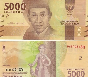 L082 BILLETE INDONESIA 5.000 RUPIAS 2016 P-156a SIN CIRCULAR - Imagen 1 de 1