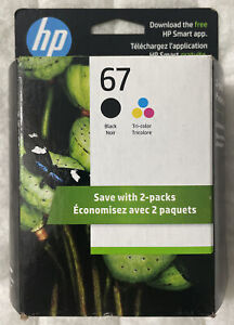 HP 67 Black & Tricolor Ink Set 3YP29AN 3YM55AN & 3YM56AN Exp 2025+ Retail Box