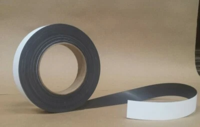 MAGNUM MAGNETS 1" X 50' (.020) VINYL LAMINATED MATTE WHITE FLEXIBLE MAGNETIC STRIP