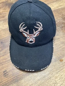 Embroidered Stitched Deer Dark Blue Adjustable Baseball Hat Cap - Picture 1 of 6