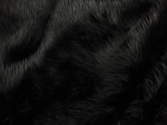 Faux Fur fake Black shaggy fabric 60" Wide sold by the yard upholstery  - Image 1 of 1