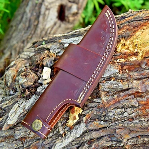 FIXED BLADE KNIFE LEATHER SHEATH OUTDOOR HUNTING CAMPING KNIFE SHEATH X445 - Picture 1 of 5