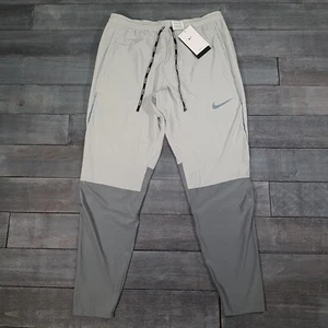 NIKE Slim Fit Swift Reflective Running Pants Mens Size LARGE Storm Grey - Picture 1 of 7