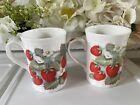 Royal Patrician Coffee Mug/Tea Cup Strawberries Fine English Bone Chin ~Set Of 2