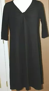 Travelsmith schwarzes Strick Etuikleid Twist Front 3/4 Ärmel Größe L - Bild 1 von 5