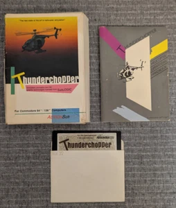 Commdore 64 SubLOGIC Thunderchopper 1985 Diskette +Manual in Box/OVP 100%OK - Bild 1 von 2