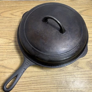 Vintage Griswold Gusseisen Pfanne LBL EPU No 8 704N Erie PA mit Deckel 1098 C - Bild 1 von 21