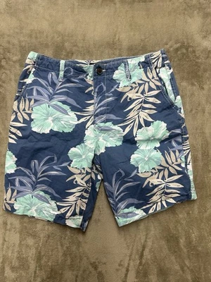 Arizona Shorts Mens 34 Blue Hawaiian Palm - Image 1 of 4